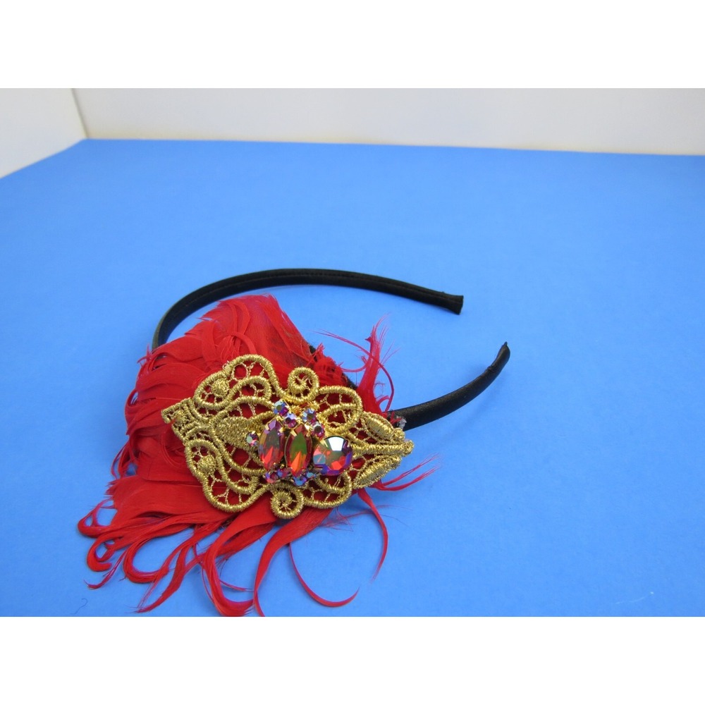 Vintage Art Creations Jodi Marcus Red Sequin Feather Headband